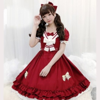 Sailor Collar School Lolita Style Dress OP by JingYueFang (YJ13)